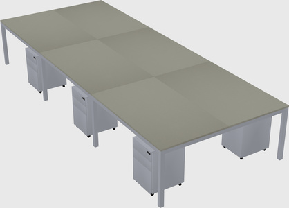 Shared rectangular desk