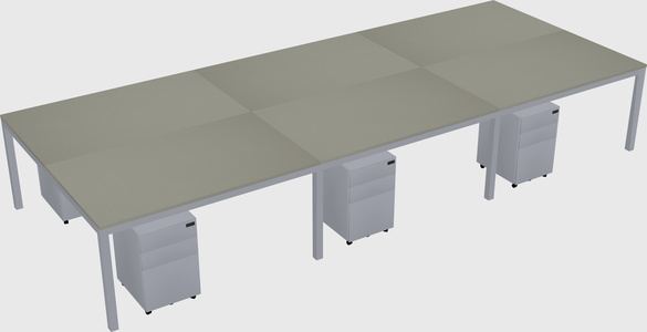 Shared rectangular desk