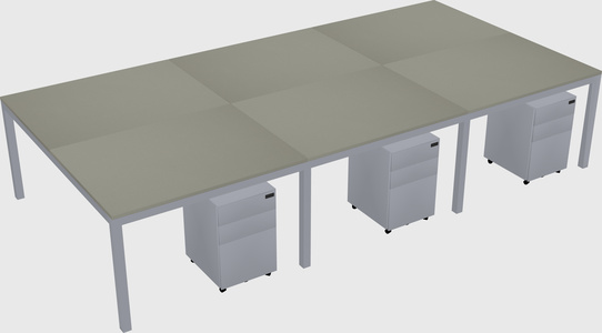 Shared rectangular desk
