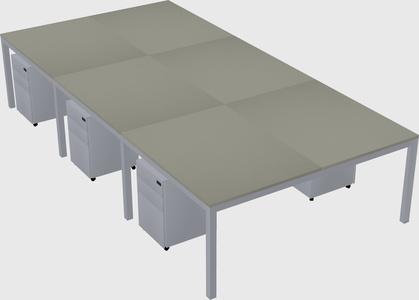 Shared rectangular desk