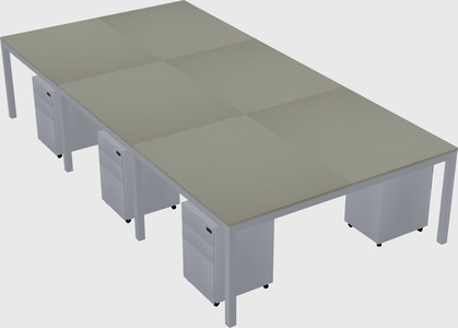 Shared rectangular desk