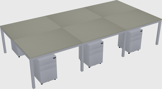 Shared rectangular desk