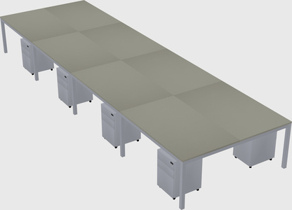 Shared rectangular desk