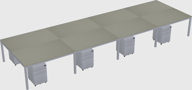 Shared rectangular desk