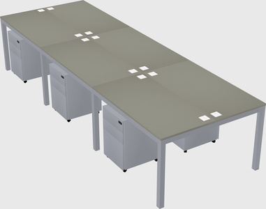 Shared rectangular desk