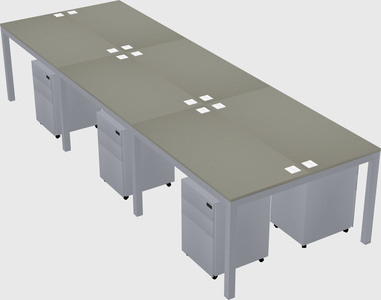Shared rectangular desk