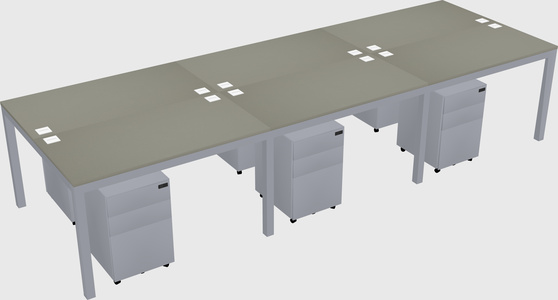 Shared rectangular desk