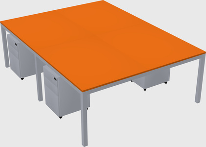 Shared rectangular desk
