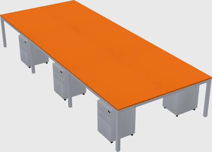 Shared rectangular desk