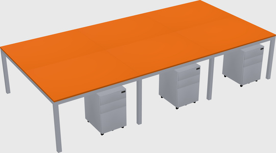 Shared rectangular desk