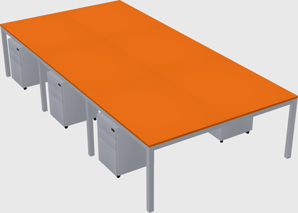 Shared rectangular desk