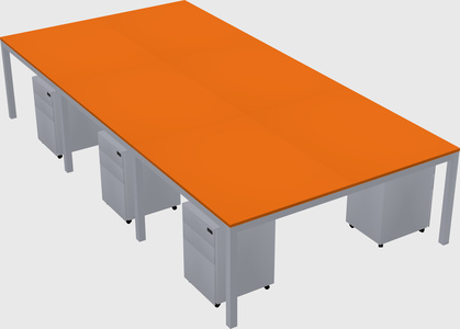 Shared rectangular desk