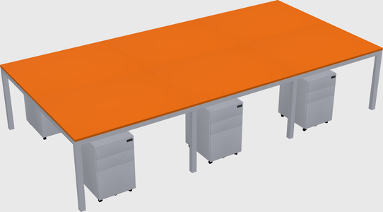 Shared rectangular desk