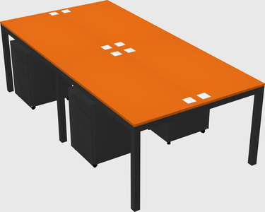 Shared rectangular desk