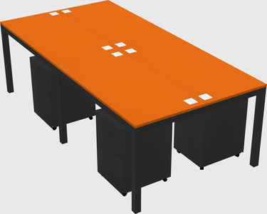 Shared rectangular desk
