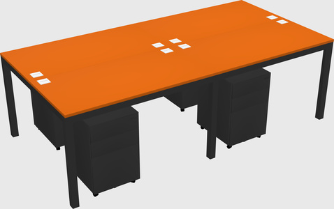 Shared rectangular desk