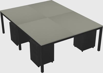 Shared rectangular desk
