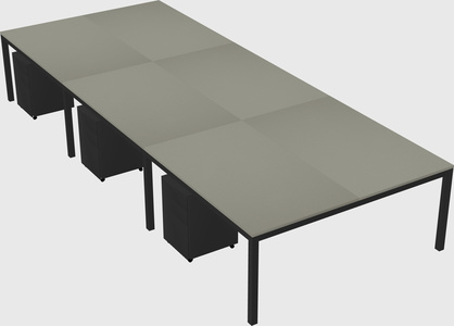 Shared rectangular desk