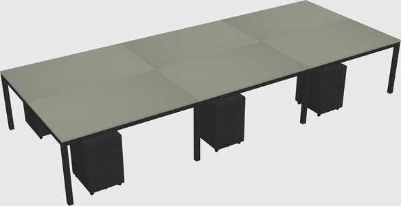 Shared rectangular desk