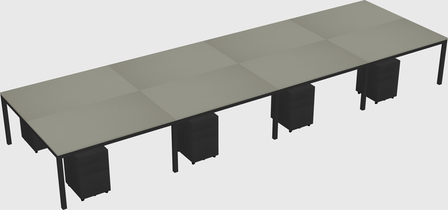 Shared rectangular desk