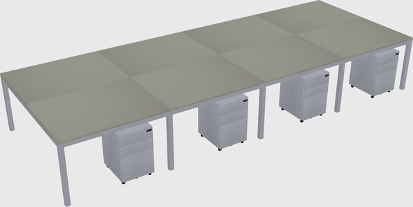 Shared rectangular desk