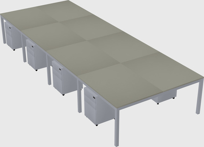 Shared rectangular desk