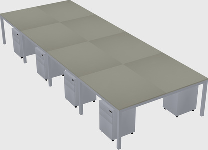 Shared rectangular desk