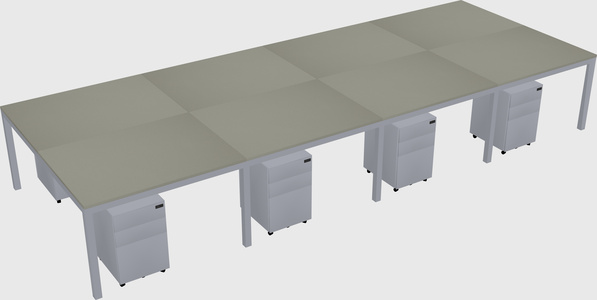 Shared rectangular desk