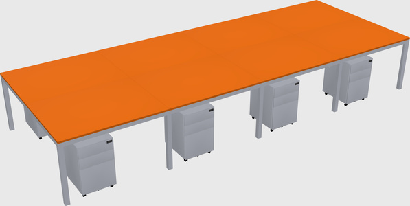 Shared rectangular desk