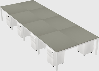 Shared rectangular desk