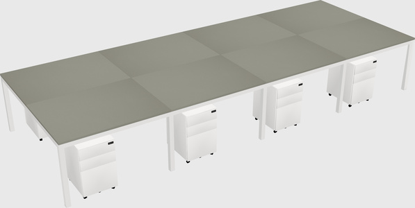 Shared rectangular desk