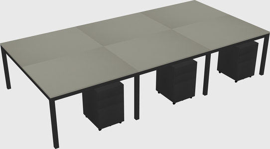 Shared rectangular desk