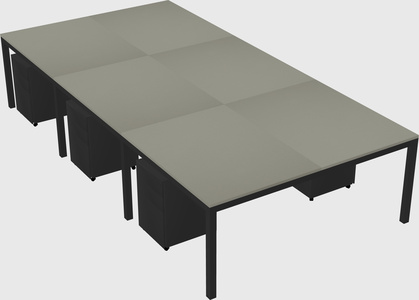 Shared rectangular desk