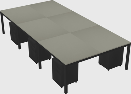 Shared rectangular desk
