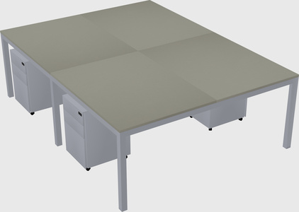 Shared rectangular desk