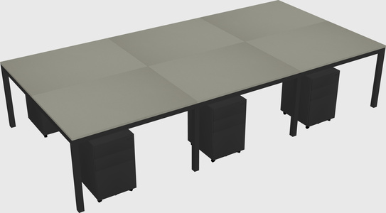Shared rectangular desk