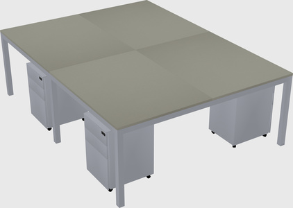 Shared rectangular desk