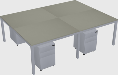 Shared rectangular desk