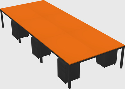 Shared rectangular desk