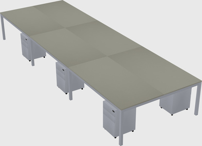 Shared rectangular desk
