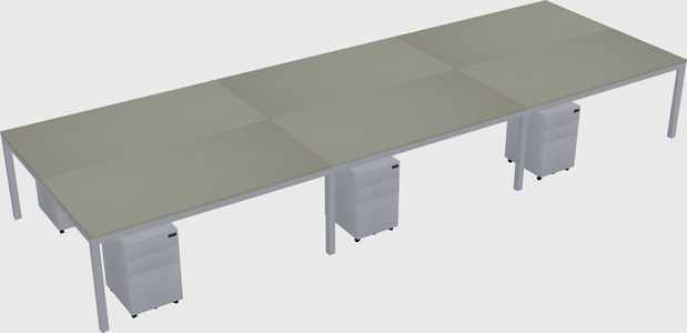 Shared rectangular desk
