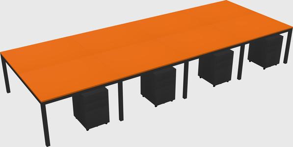 Shared rectangular desk
