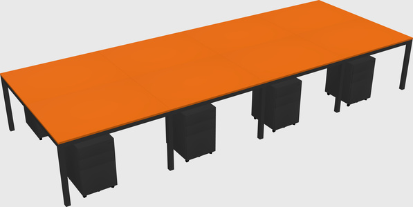Shared rectangular desk