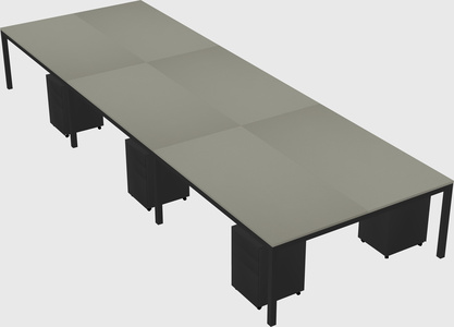 Shared rectangular desk