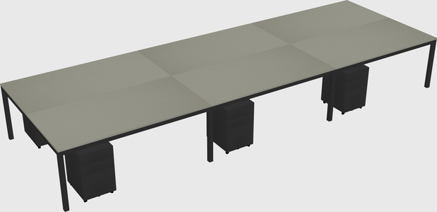 Shared rectangular desk