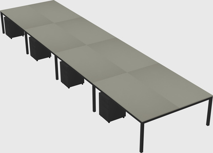 Shared rectangular desk