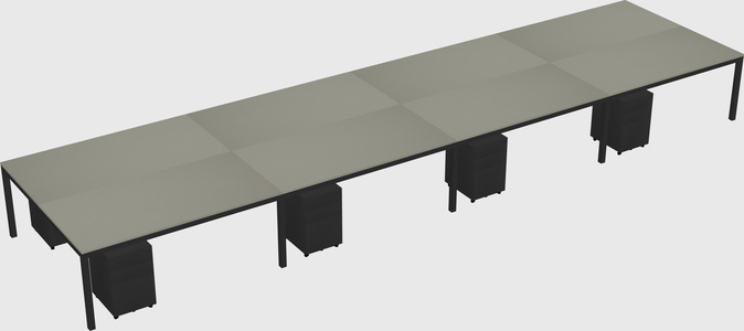 Shared rectangular desk