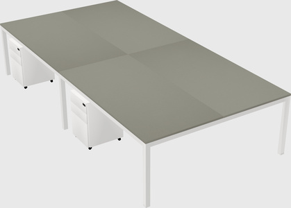 Shared rectangular desk