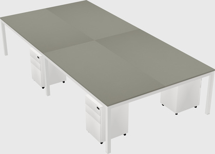 Shared rectangular desk