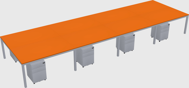 Shared rectangular desk